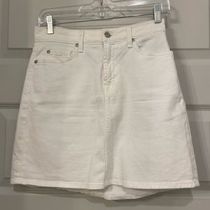 7 For All Mankind White Denim Skirt